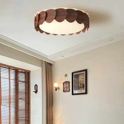 Modern Mid-Century Round Iron Acrylic LED Flush Mount Ceiling Light For Bedroom