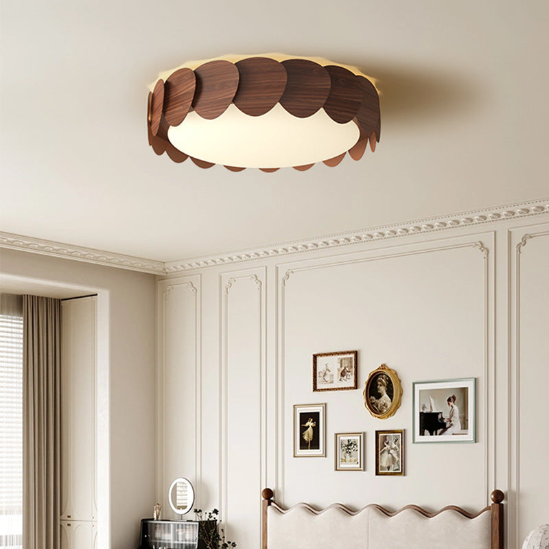 Modern Mid-Century Round Iron Acrylic LED Flush Mount Ceiling Light For Bedroom