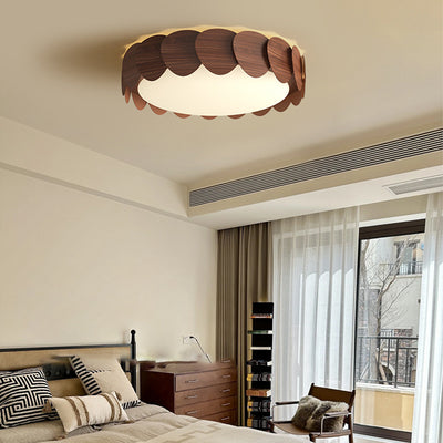 Modern Mid-Century Round Iron Acrylic LED Flush Mount Ceiling Light For Bedroom