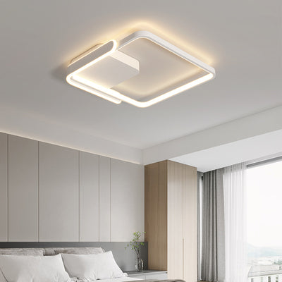 Modern Simplicity Round Iron Aluminum LED Semi-Flush Mount Ceiling Light For Bedroom