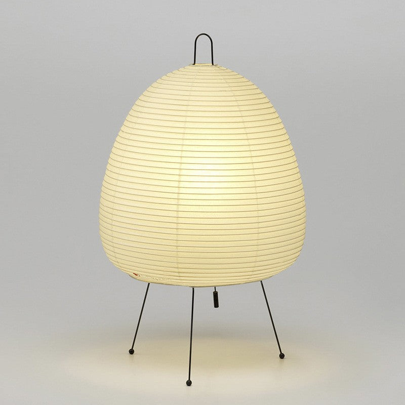 Traditional Japanese Dome Aluminum Paper 1-Light Table Lamp For Bedroom