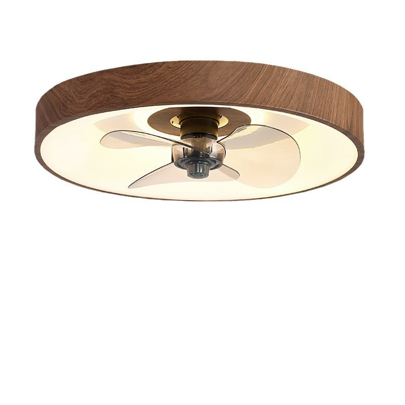 Modern Simplicity Round Iron Acrylic LED Flush Mount Ceiling Fan Light For Bedroom