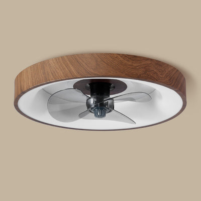 Modern Simplicity Round Iron Acrylic LED Flush Mount Ceiling Fan Light For Bedroom