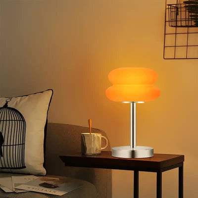 Contemporary Creative Tart Iron Glass LED Table Lamp For Bedroom