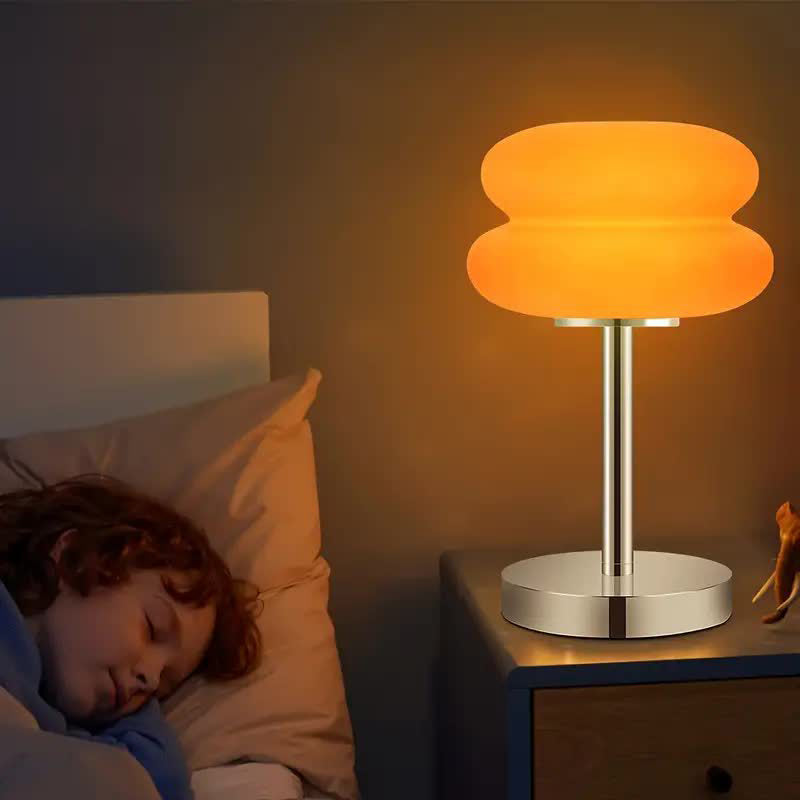 Contemporary Creative Tart Iron Glass LED Table Lamp For Bedroom