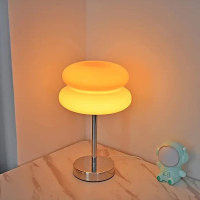 Contemporary Creative Tart Iron Glass LED Table Lamp For Bedroom