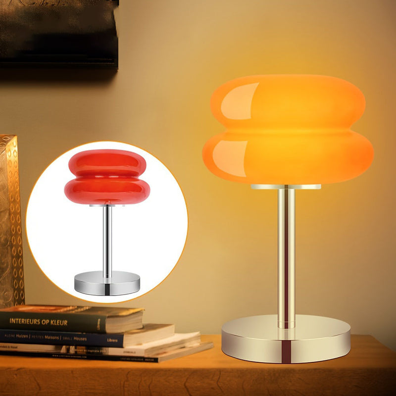 Contemporary Creative Tart Iron Glass LED Table Lamp For Bedroom