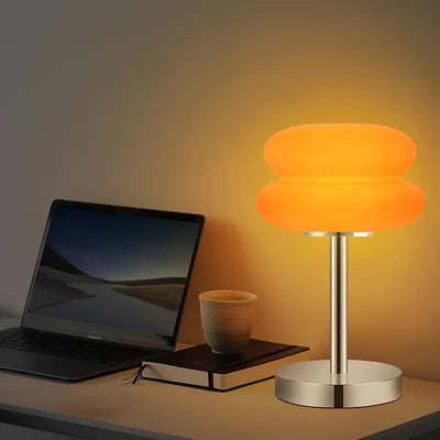 Contemporary Creative Tart Iron Glass LED Table Lamp For Bedroom