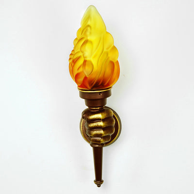 Contemporary Creative Torchbearer Aluminum Glass 1-Light Wall Sconce Lamp For Hallway