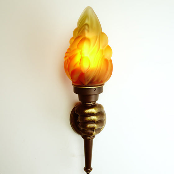 Contemporary Creative Torchbearer Aluminum Glass 1-Light Wall Sconce Lamp For Hallway