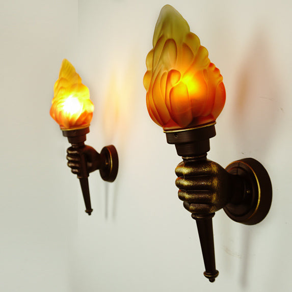 Contemporary Creative Torchbearer Aluminum Glass 1-Light Wall Sconce Lamp For Hallway