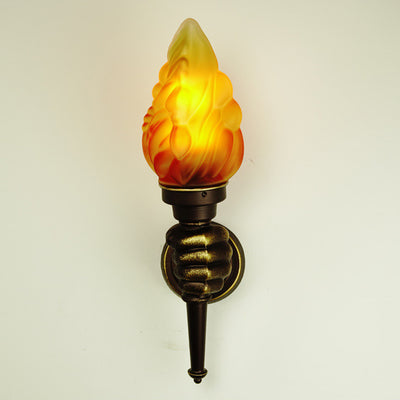 Contemporary Creative Torchbearer Aluminum Glass 1-Light Wall Sconce Lamp For Hallway