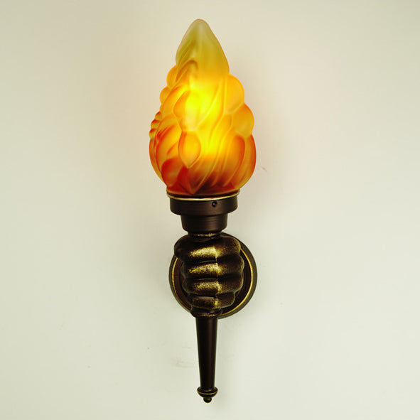 Contemporary Creative Torchbearer Aluminum Glass 1-Light Wall Sconce Lamp For Hallway