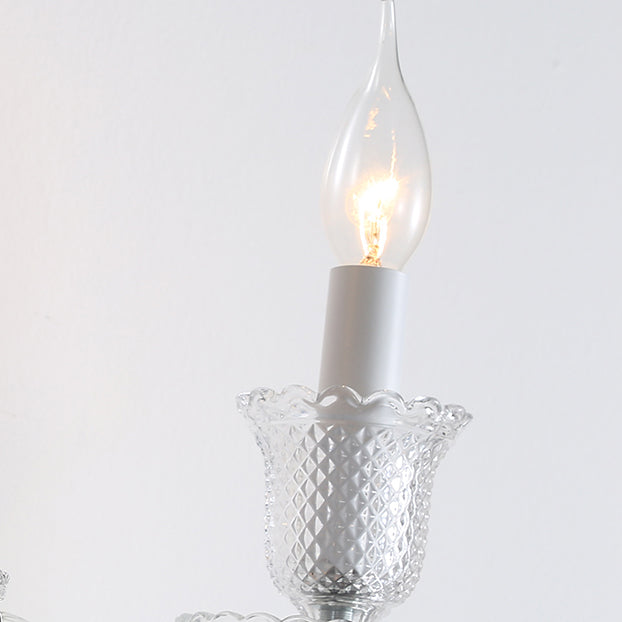 Modern Luxury Candle Stainless Steel Crystal 1-Light Wall Sconce Lamp For Hallway