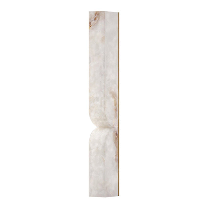 Traditional French Rectangle Copper Marble LED Wall Sconce Lamp For Hallway