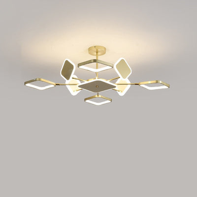 Modern Simplicity Square Iron Acrylic 4/6/8/12 Light Chandelier For Living Room