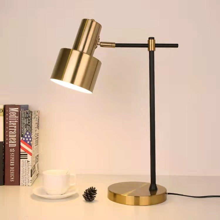 Modern Simplicity Cylinder Iron Metal 1-Light Table Lamp For Bedroom