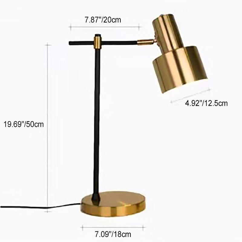 Modern Simplicity Cylinder Iron Metal 1-Light Table Lamp For Bedroom