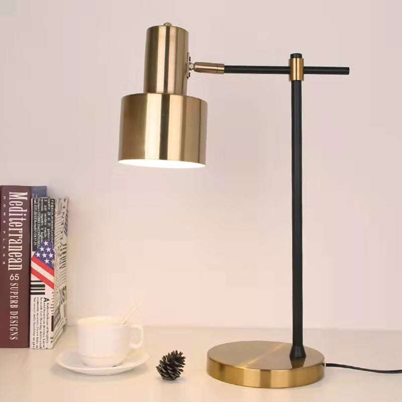 Modern Simplicity Cylinder Iron Metal 1-Light Table Lamp For Bedroom