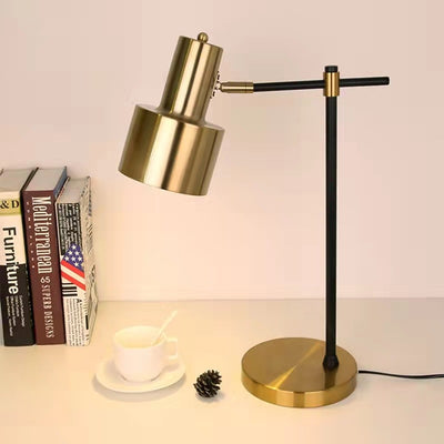 Modern Simplicity Cylinder Iron Metal 1-Light Table Lamp For Bedroom