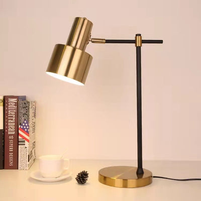 Modern Simplicity Cylinder Iron Metal 1-Light Table Lamp For Bedroom