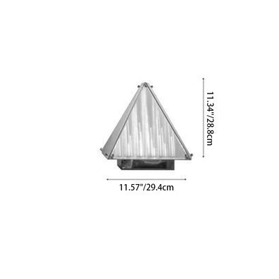 Modern Art Deco Pyramid Stainless Steel Glass LED Table Lamp For Bedroom