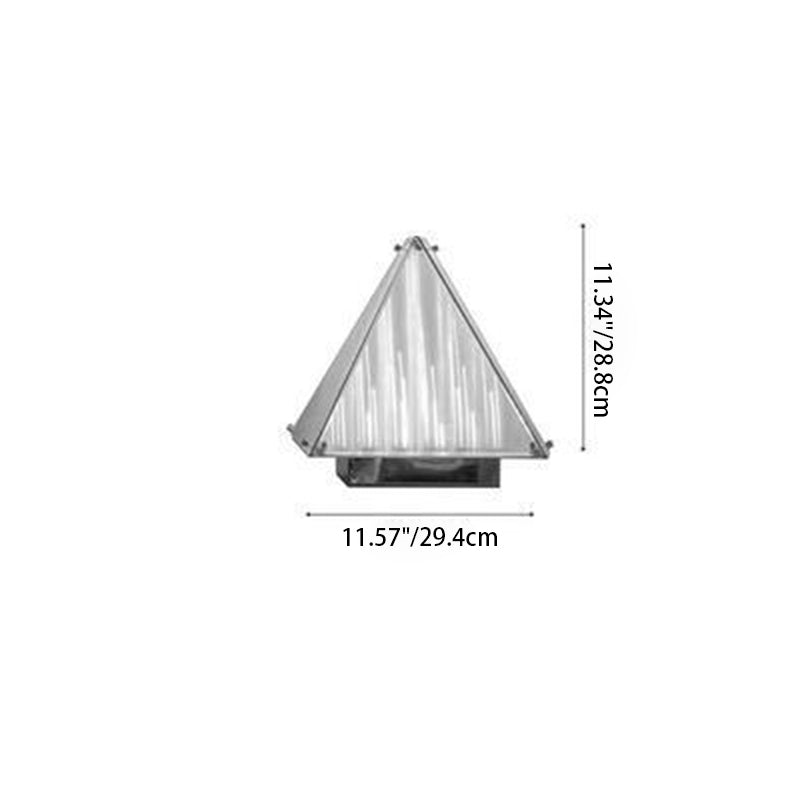 Modern Art Deco Pyramid Stainless Steel Glass LED Table Lamp For Bedroom