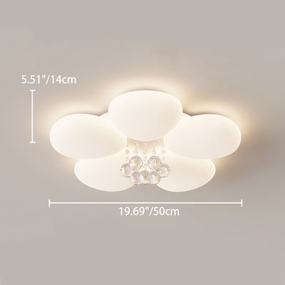 Modern Luxury Round Iron Acrylic Crystal LED Flush Mount Ceiling Light For Bedroom