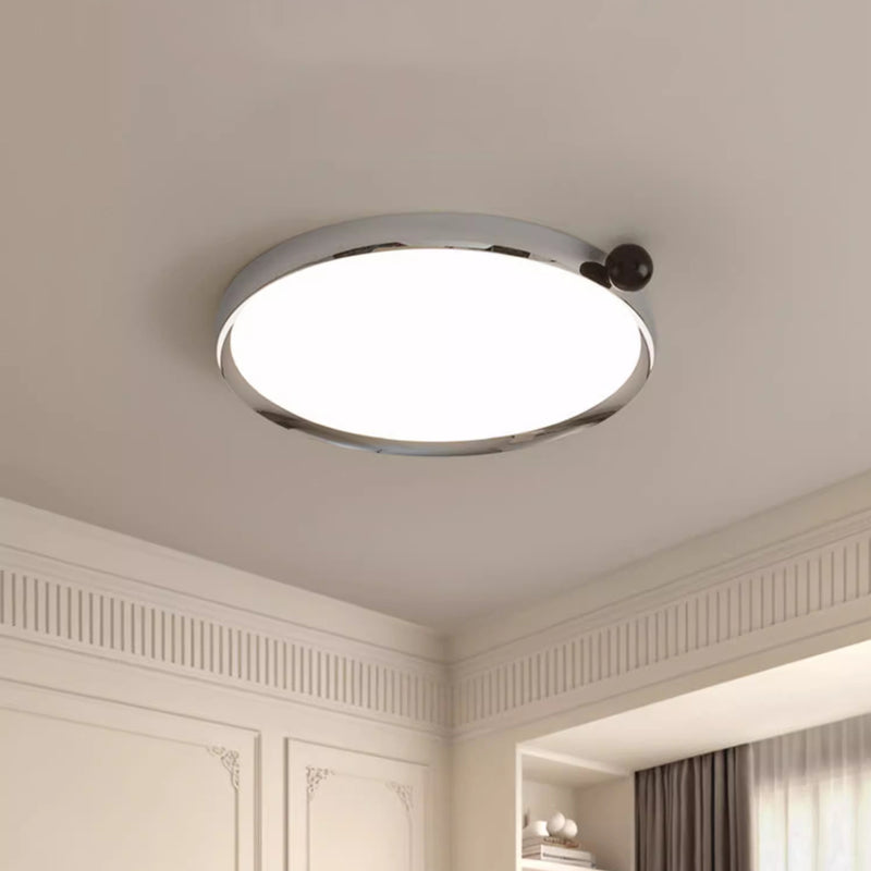 Traditional French Round Aluminum Iron LED Flush Mount Ceiling Light For Bedroom