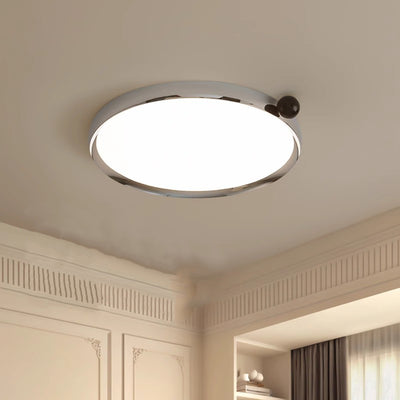 Traditional French Round Aluminum Iron LED Flush Mount Ceiling Light For Bedroom