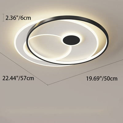 Modern Simplicity Moon Round Iron Acrylic LED Flush Mount Ceiling Light For Bedroom