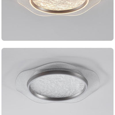 Modern Luxury Flower Round Metal Aluminum Acrylic LED Flush Mount Ceiling Light For Bedroom