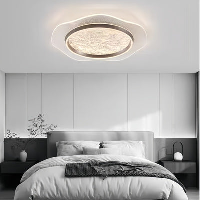 Modern Luxury Flower Round Metal Aluminum Acrylic LED Flush Mount Ceiling Light For Bedroom