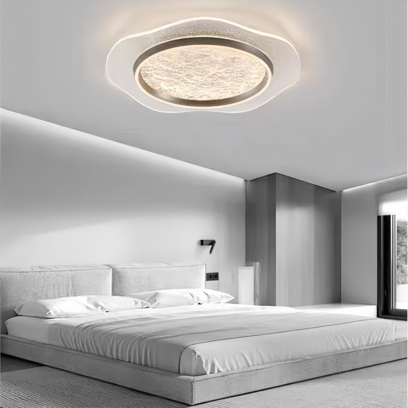 Modern Luxury Flower Round Metal Aluminum Acrylic LED Flush Mount Ceiling Light For Bedroom