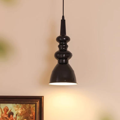 Traditional French Gourd Cone Iron 1-Light Pendant Light For Bedroom