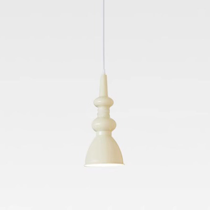 Traditional French Gourd Cone Iron 1-Light Pendant Light For Bedroom