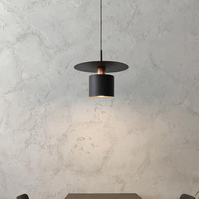 Modern Simplicity Flying Saucer Cylinder Iron 1-Light Pendant Light For Bedroom