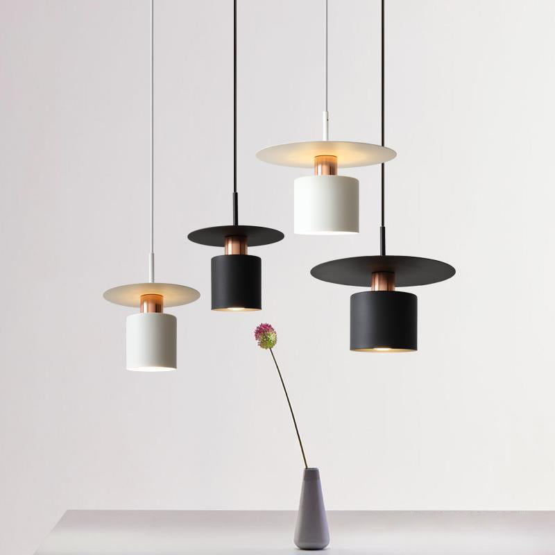 Modern Simplicity Flying Saucer Cylinder Iron 1-Light Pendant Light For Bedroom