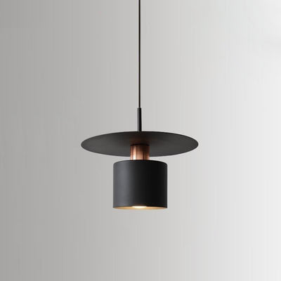 Modern Simplicity Flying Saucer Cylinder Iron 1-Light Pendant Light For Bedroom