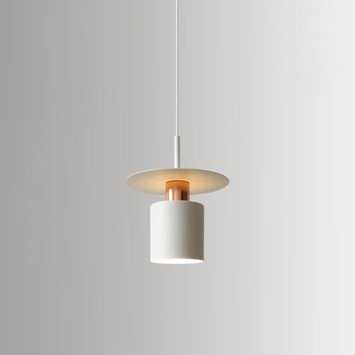 Modern Simplicity Flying Saucer Cylinder Iron 1-Light Pendant Light For Bedroom