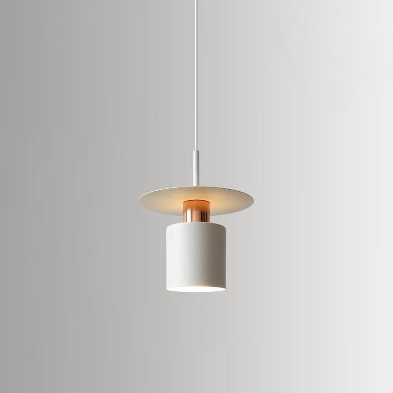 Modern Simplicity Flying Saucer Cylinder Iron 1-Light Pendant Light For Bedroom