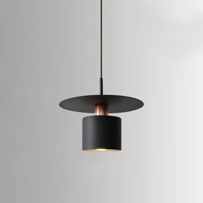 Modern Simplicity Flying Saucer Cylinder Iron 1-Light Pendant Light For Bedroom