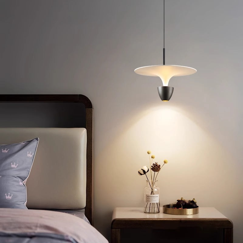 Contemporary Nordic Flying Saucer Aluminum LED Pendant Light For Bedroom