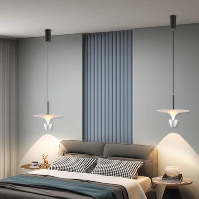 Contemporary Nordic Flying Saucer Aluminum LED Pendant Light For Bedroom