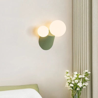 Contemporary Creative Cactus Cylinder Resin PE 2-Light Wall Sconce Lamp For Bedroom