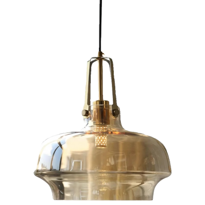 Traditional French Transparent Dome Metal Glass LED Pendant Light For Bedroom