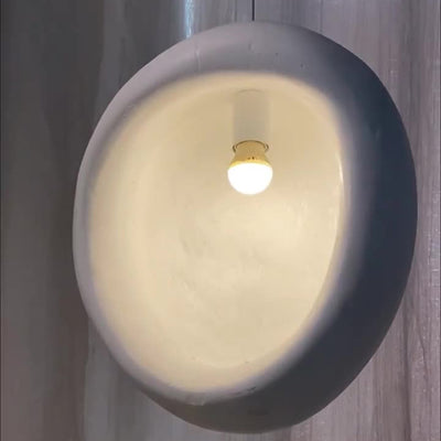 Contemporary Creative Half Nest Oval High Density Polystyrene 1-Light Pendant Light For Living Room