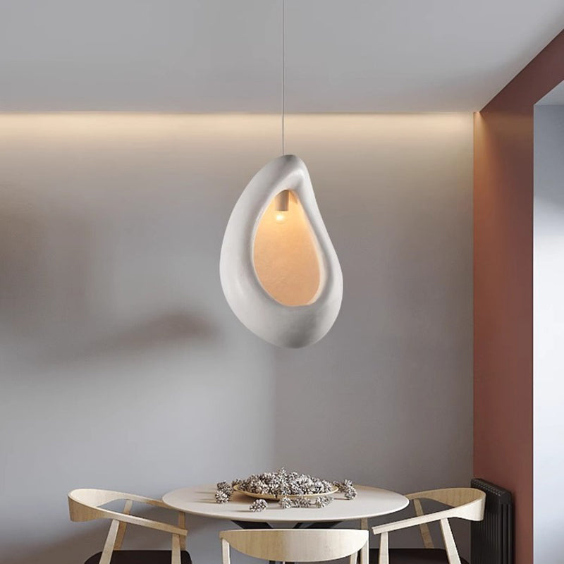 Contemporary Creative Half Nest Oval High Density Polystyrene 1-Light Pendant Light For Living Room