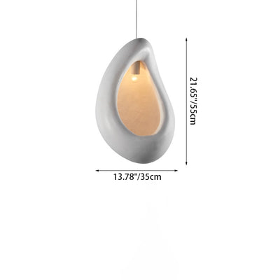 Contemporary Creative Half Nest Oval High Density Polystyrene 1-Light Pendant Light For Living Room