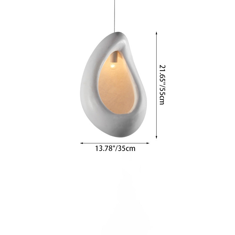 Contemporary Creative Half Nest Oval High Density Polystyrene 1-Light Pendant Light For Living Room